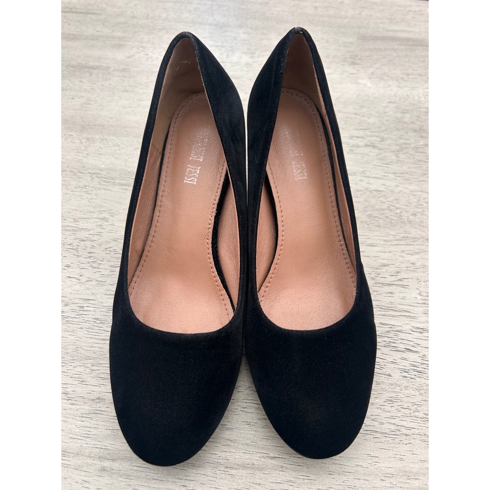 Brash Jessi Womens Black Velvet Round Toe‎ Kitten Heel Pumps Size 40